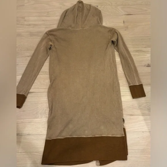 NEW Buckle BKE XS Brown Hoodie Duster Cardigan Sweater Mystree NWT Hooded Top - Picture 2 of 9